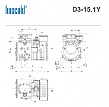 Compresor Frascold semiermetic D3-15.1Y